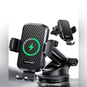 Wireless Car Charger with Phone Holder Mount
